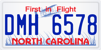 NC license plate DMH6578