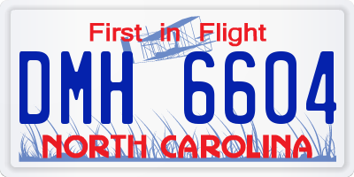 NC license plate DMH6604