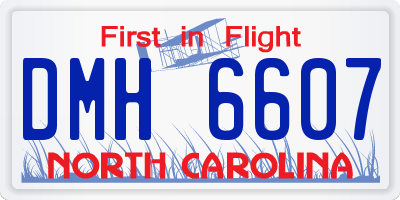 NC license plate DMH6607