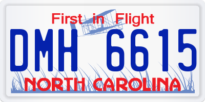 NC license plate DMH6615