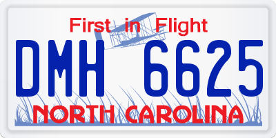 NC license plate DMH6625