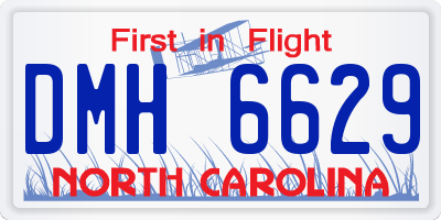 NC license plate DMH6629