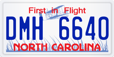 NC license plate DMH6640