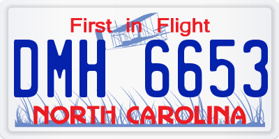 NC license plate DMH6653
