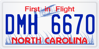 NC license plate DMH6670