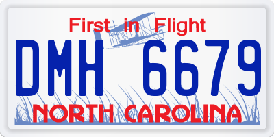 NC license plate DMH6679