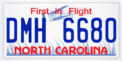 NC license plate DMH6680