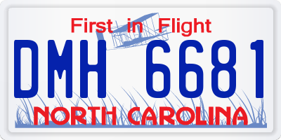 NC license plate DMH6681