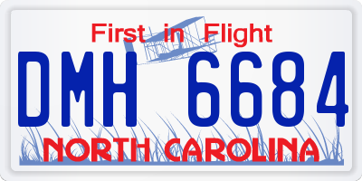 NC license plate DMH6684