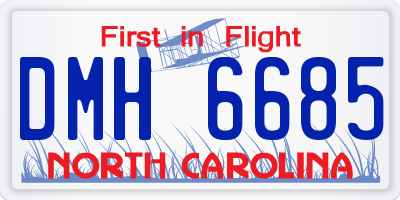 NC license plate DMH6685