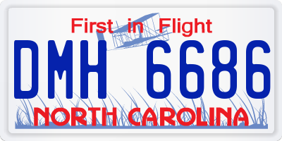 NC license plate DMH6686