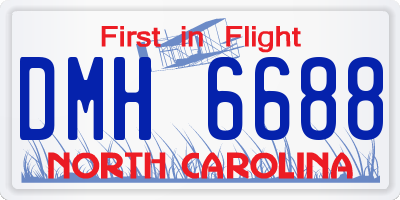 NC license plate DMH6688