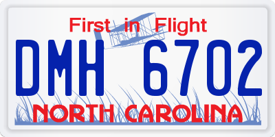NC license plate DMH6702