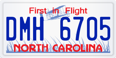 NC license plate DMH6705