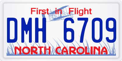 NC license plate DMH6709