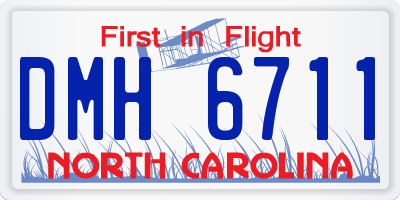 NC license plate DMH6711