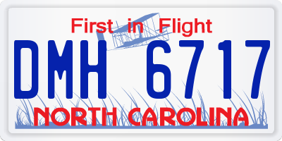 NC license plate DMH6717