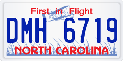NC license plate DMH6719