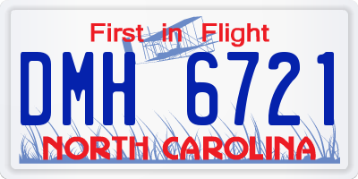 NC license plate DMH6721