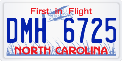 NC license plate DMH6725