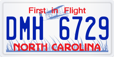 NC license plate DMH6729