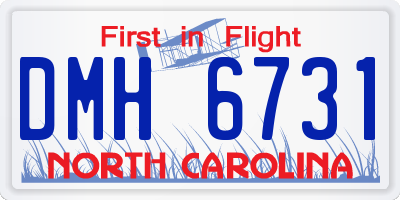 NC license plate DMH6731
