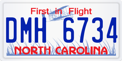 NC license plate DMH6734