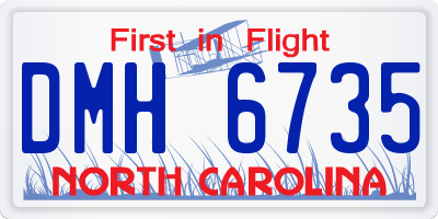 NC license plate DMH6735