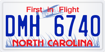 NC license plate DMH6740