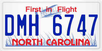 NC license plate DMH6747