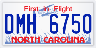 NC license plate DMH6750
