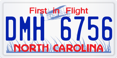 NC license plate DMH6756