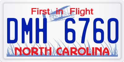 NC license plate DMH6760