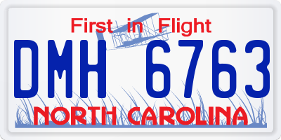 NC license plate DMH6763