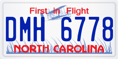 NC license plate DMH6778