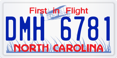 NC license plate DMH6781