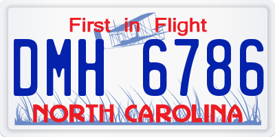 NC license plate DMH6786