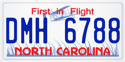 NC license plate DMH6788