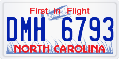 NC license plate DMH6793