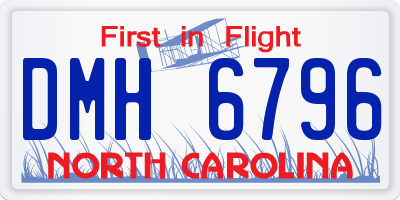 NC license plate DMH6796