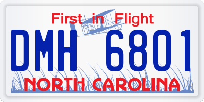 NC license plate DMH6801