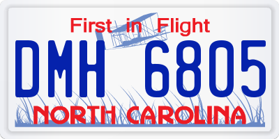 NC license plate DMH6805