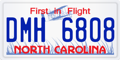 NC license plate DMH6808