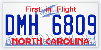 NC license plate DMH6809