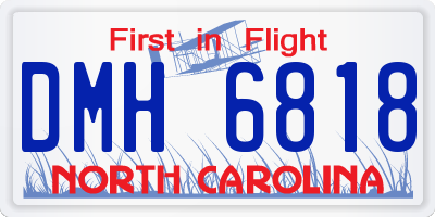 NC license plate DMH6818