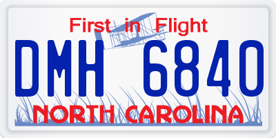 NC license plate DMH6840
