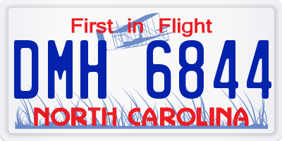 NC license plate DMH6844