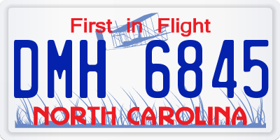 NC license plate DMH6845