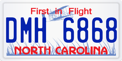 NC license plate DMH6868