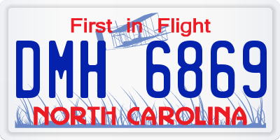 NC license plate DMH6869